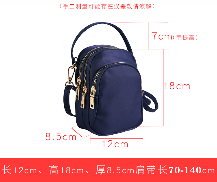 Three-Layer Zipper Crossbody Pouch 2021 Net Red Cloth Bag Portable Crossbody Large Screen Mobile Phone Coin Purse Walking Cloth Bag