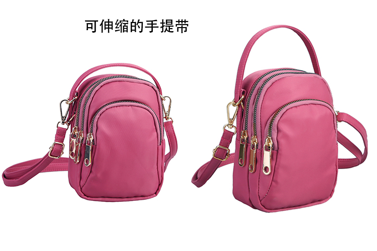 Three-Layer Zipper Crossbody Pouch 2021 Net Red Cloth Bag Portable Crossbody Large Screen Mobile Phone Coin Purse Walking Cloth Bag