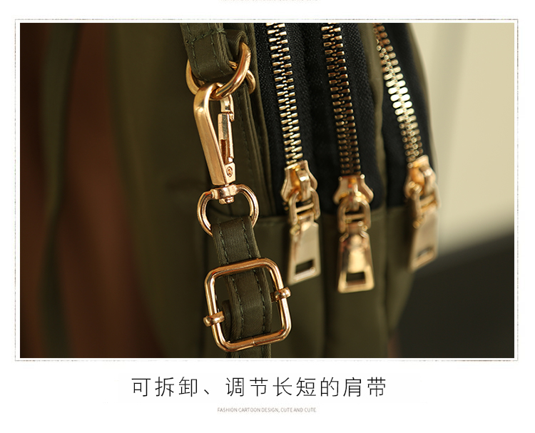 Three-Layer Zipper Crossbody Pouch 2021 Net Red Cloth Bag Portable Crossbody Large Screen Mobile Phone Coin Purse Walking Cloth Bag