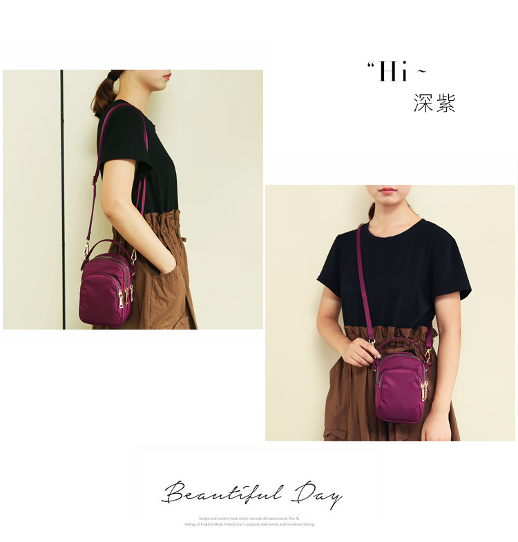 Three-Layer Zipper Crossbody Pouch 2021 Net Red Cloth Bag Portable Crossbody Large Screen Mobile Phone Coin Purse Walking Cloth Bag