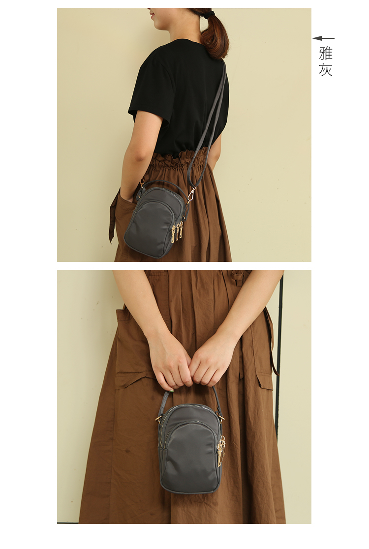 Three-Layer Zipper Crossbody Pouch 2021 Net Red Cloth Bag Portable Crossbody Large Screen Mobile Phone Coin Purse Walking Cloth Bag