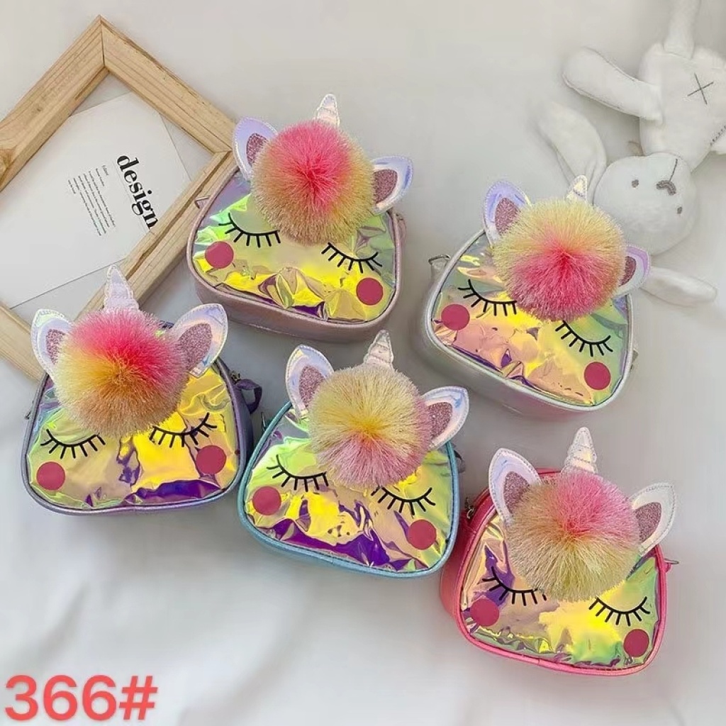 New Cartoon Children 'S Bag Cute Unicorn Sequined Baby Girl Accessories Coin Purse Mini Girl 'S Crossbody Bag