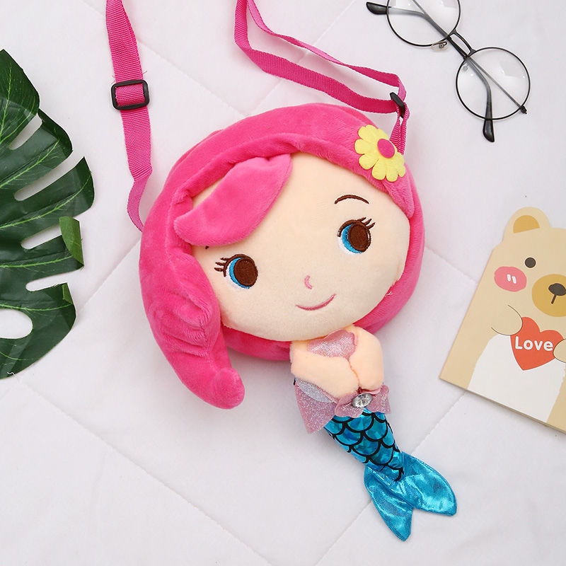 Mermaid Plush School Bag Satchel Cartoon Children&#039;s Bags Mobile Phone Bag Coin Purse Luggage