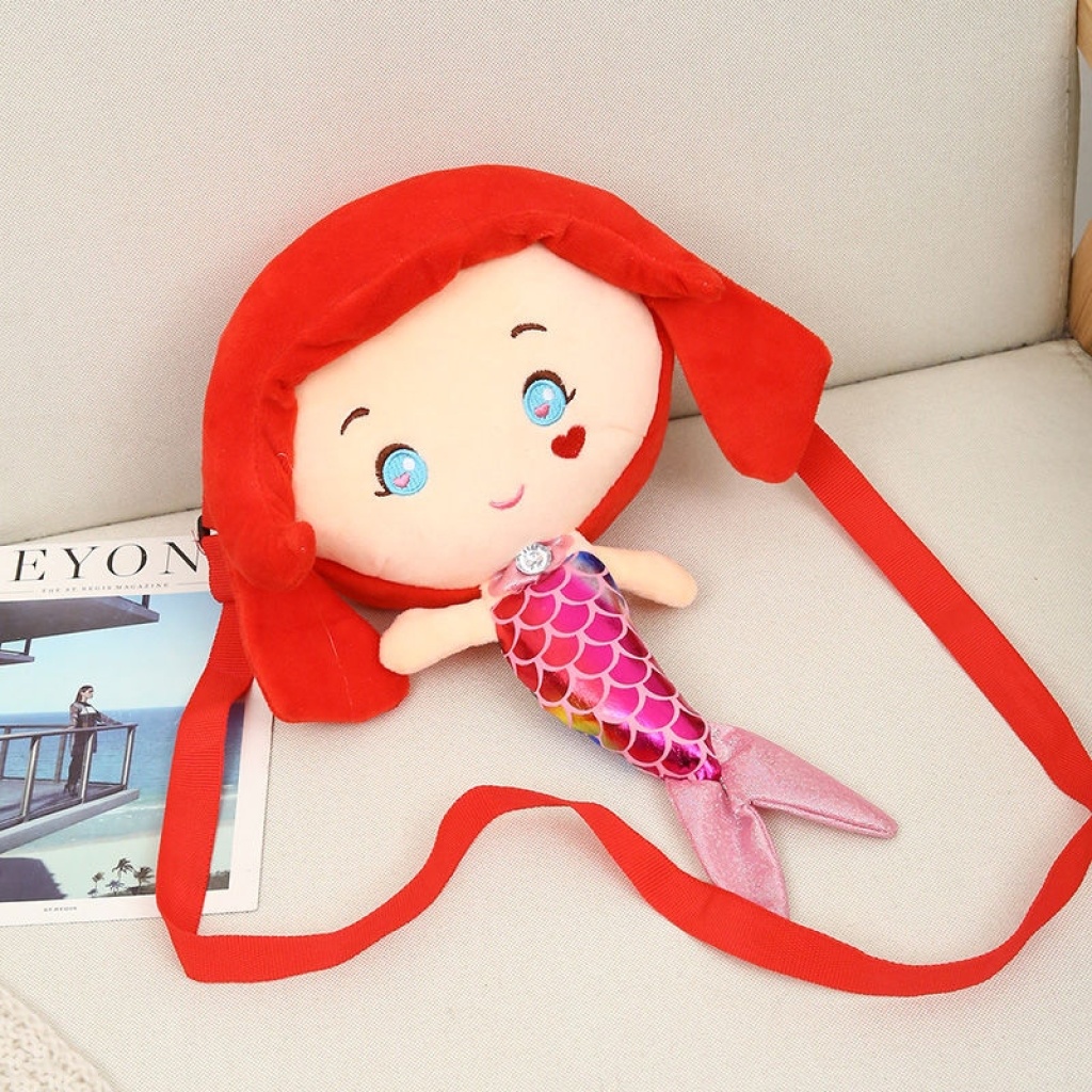 Mermaid Plush School Bag Satchel Cartoon Children's Bags Mobile Phone Bag Coin Purse Luggage