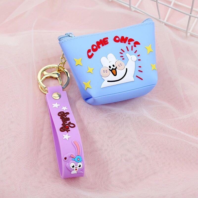 Japanese and Korean Autumn New Silicone Thumbs-up Bunny Dinosaur Coin Purse Headset Storage Japanese Wallet Wallet