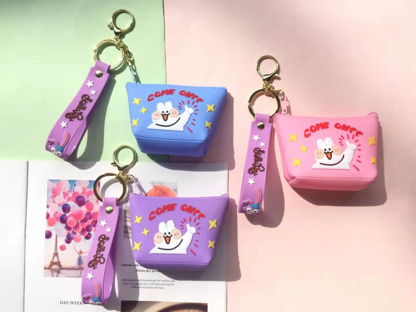 Japanese and Korean Autumn New Silicone Thumbs-up Bunny Dinosaur Coin Purse Headset Storage Japanese Wallet Wallet