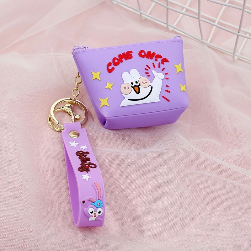 Japanese and Korean Autumn New Silicone Thumbs-up Bunny Dinosaur Coin Purse Headset Storage Japanese Wallet Wallet