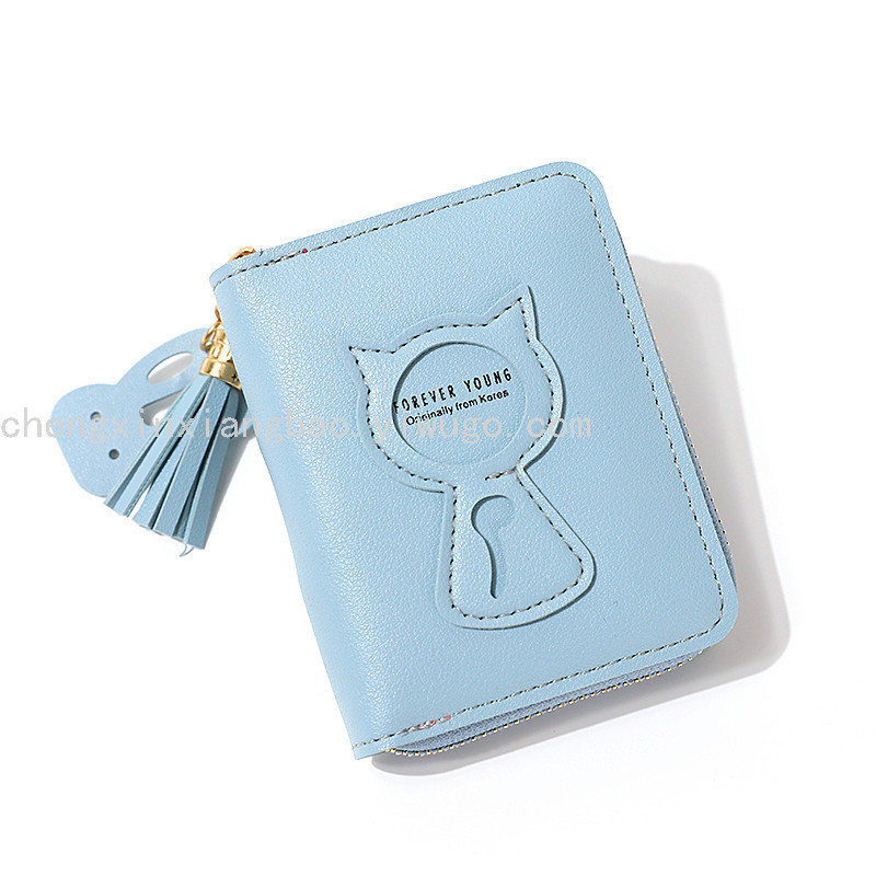 Women's Wallet Coin Purse Cute Hot Sale Small Wallet Women's Short Zipper Wallet Cat Mini Change and Key