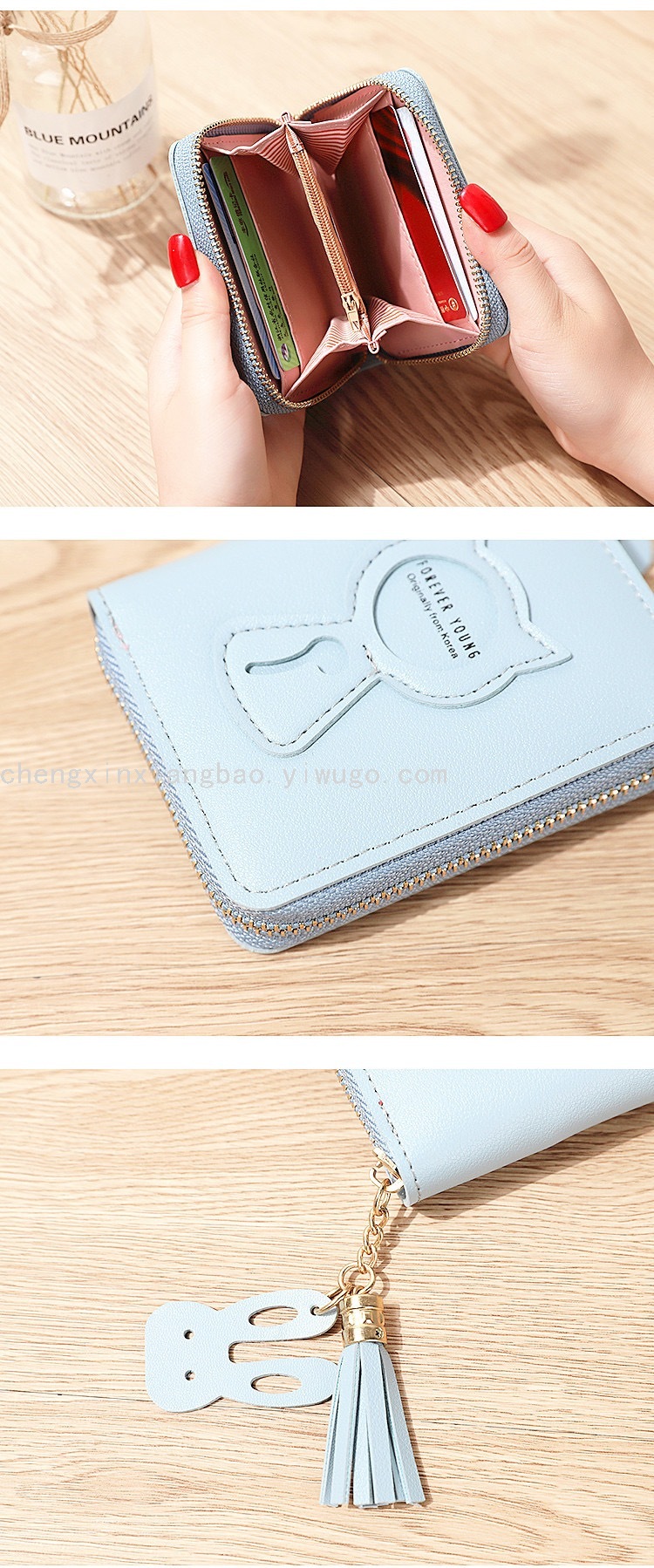Women's Wallet Coin Purse Cute Hot Sale Small Wallet Women's Short Zipper Wallet Cat Mini Change and Key