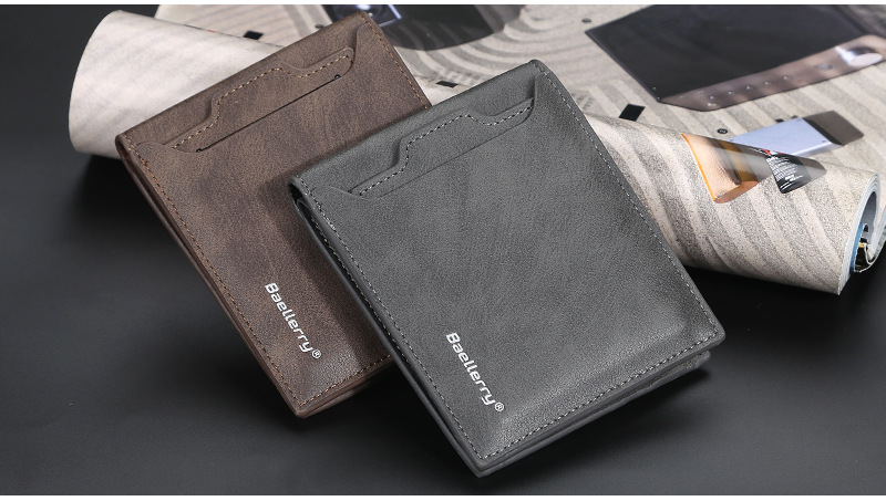 Men's Short Wallet Korean Style Multiple Card Slots Open Wallet Thin Card Type Simple Coin Purse