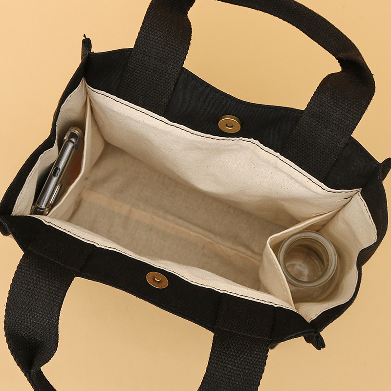 Factory Direct Sales Handbags Custom Printed Twill Canvas Bag Small Hand Bag Cosmetic Bag Custom Advertising Blank