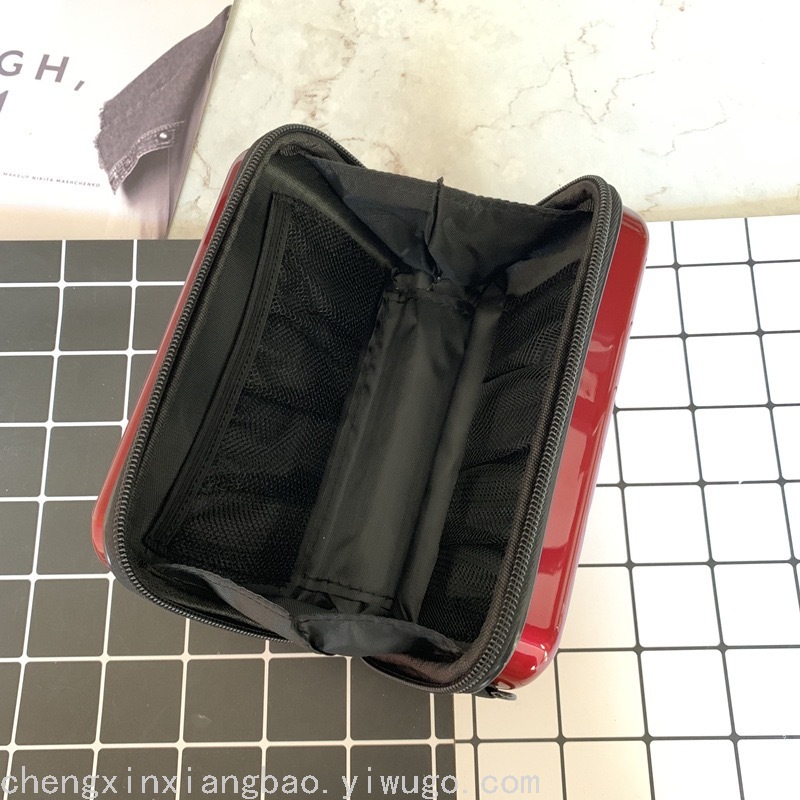 New V Pattern Pc Hard Case Storage Cosmetic Bag Luggage Portable Travel Cosmetic Case Crossbody Shoulder Bag