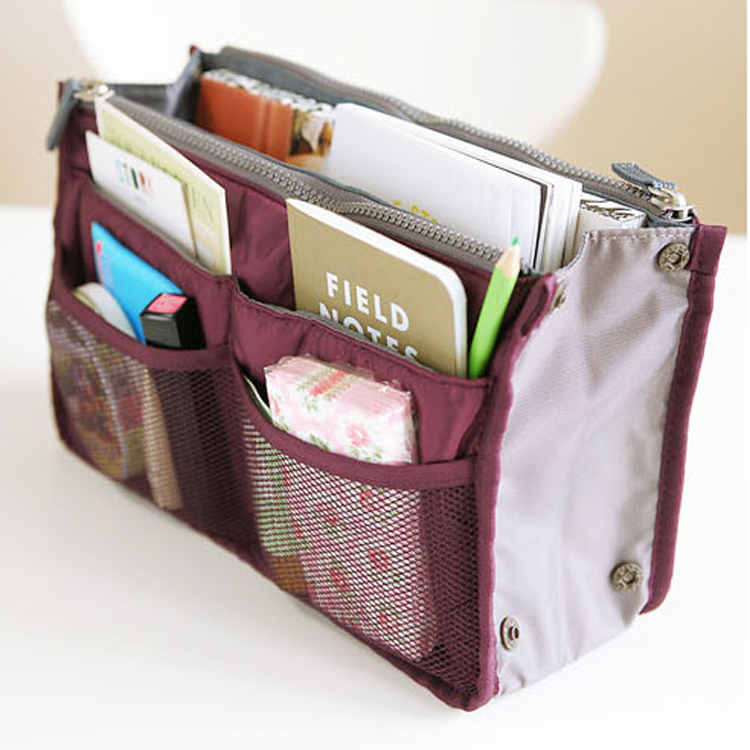 South Korean version with double zipper cosmetic bag desk storige bag