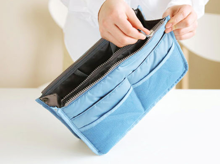 South Korean version with double zipper cosmetic bag desk storige bag