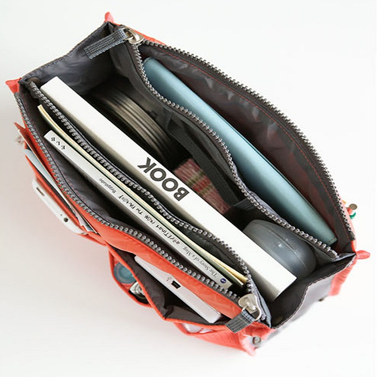 South Korean version with double zipper cosmetic bag desk storige bag