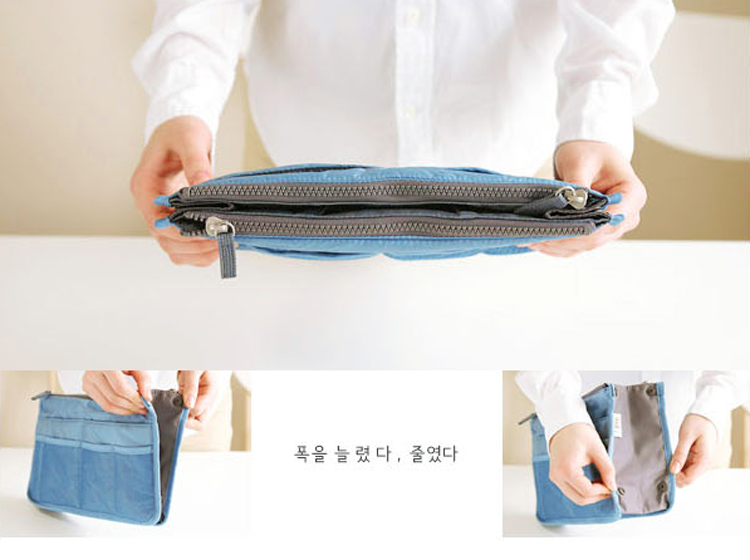 South Korean version with double zipper cosmetic bag desk storige bag