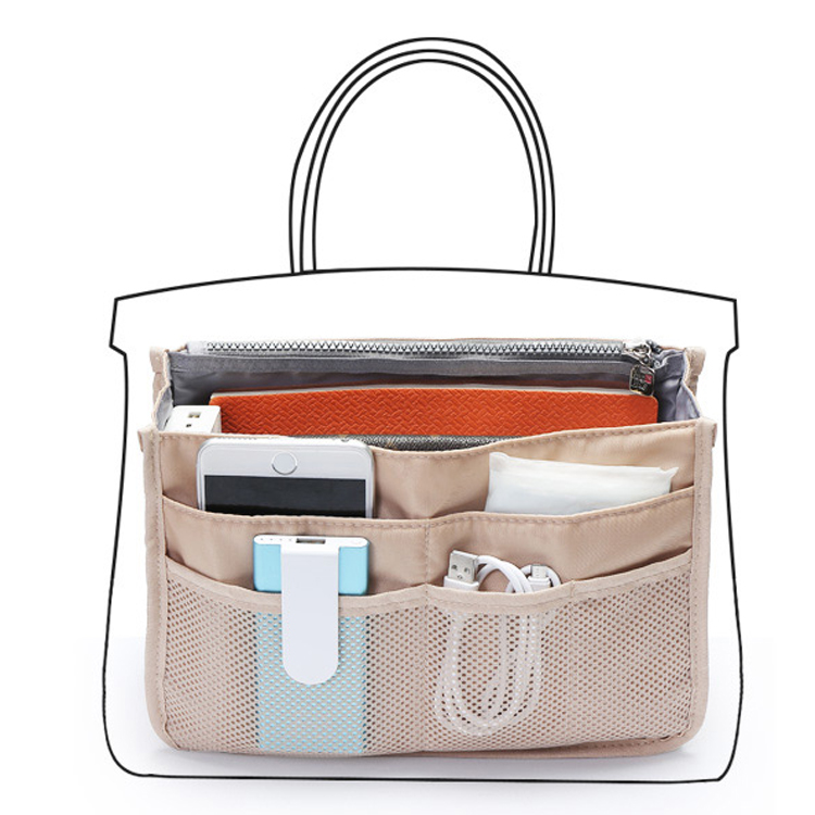 South Korean version with double zipper cosmetic bag desk storige bag