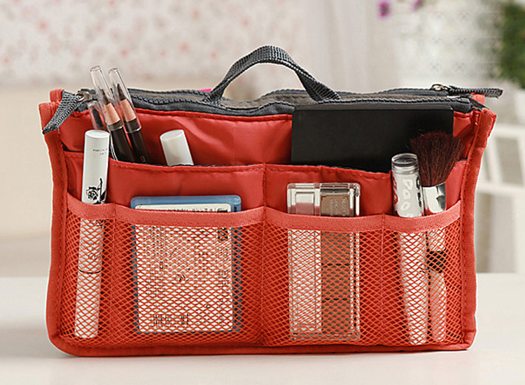 South Korean version with double zipper cosmetic bag desk storige bag