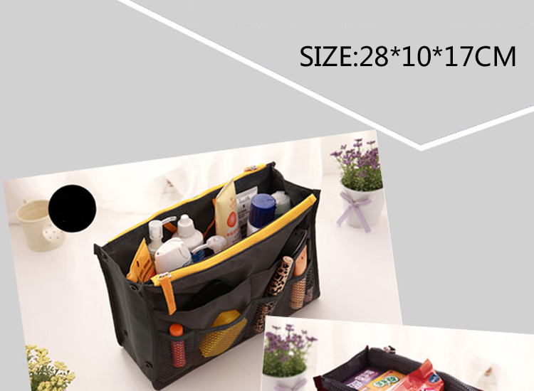 South Korean version with double zipper cosmetic bag desk storige bag