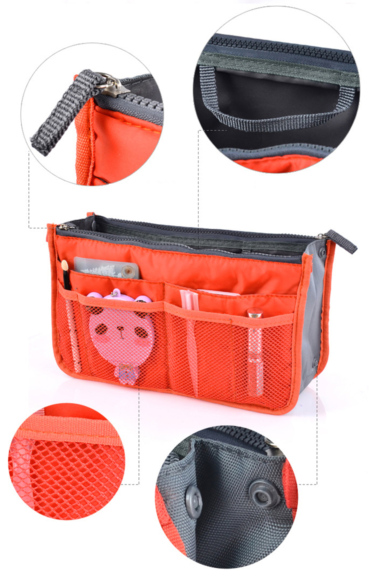 South Korean version with double zipper cosmetic bag desk storige bag