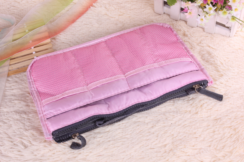 South Korean version with double zipper cosmetic bag desk storige bag
