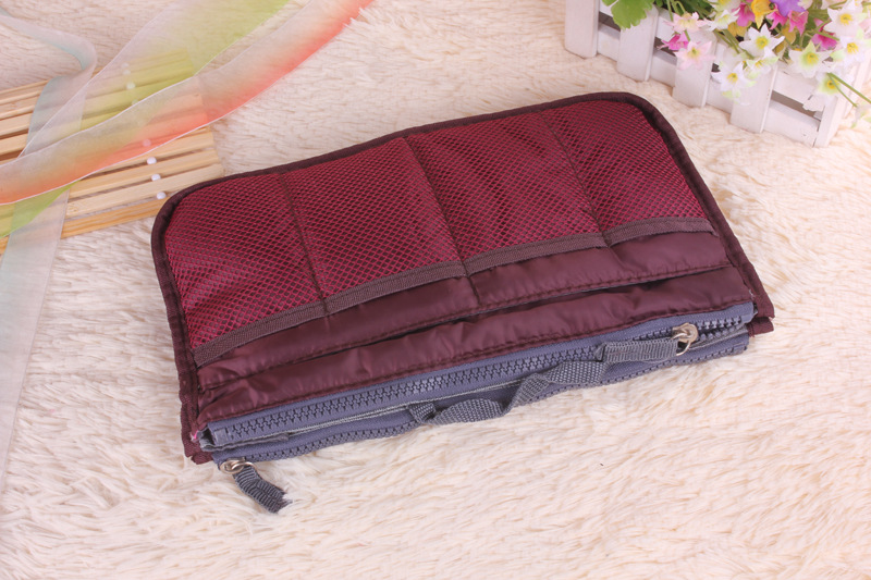 South Korean version with double zipper cosmetic bag desk storige bag