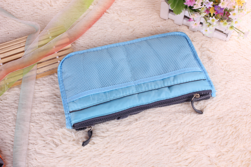 South Korean version with double zipper cosmetic bag desk storige bag
