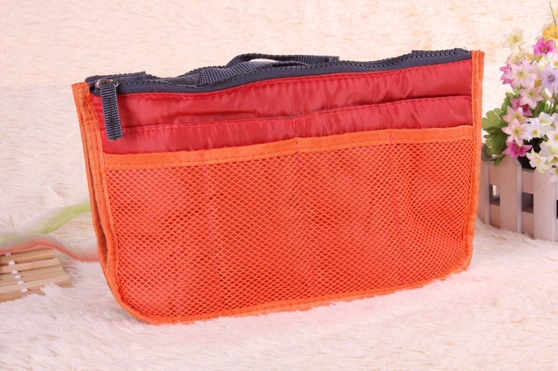 South Korean version with double zipper cosmetic bag desk storige bag