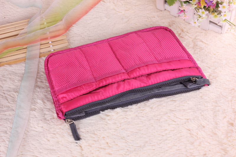South Korean version with double zipper cosmetic bag desk storige bag