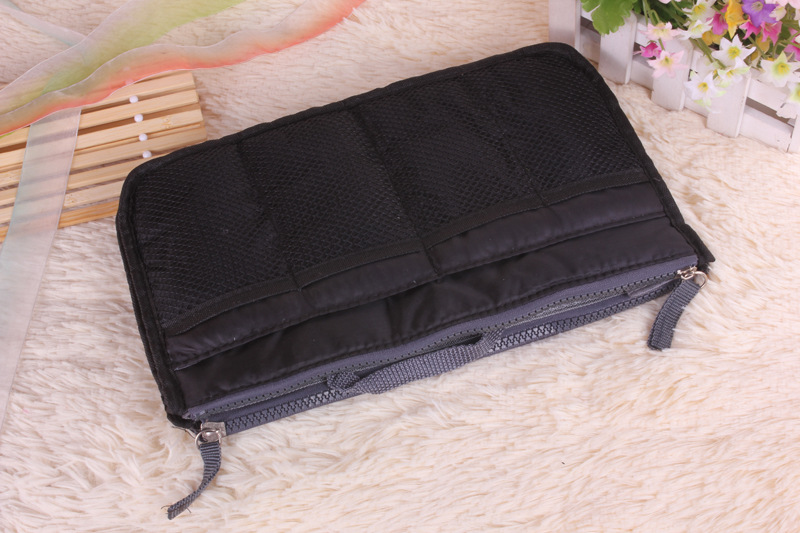 South Korean version with double zipper cosmetic bag desk storige bag