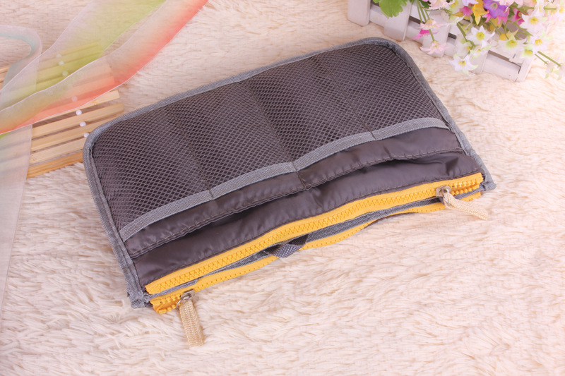 South Korean version with double zipper cosmetic bag desk storige bag
