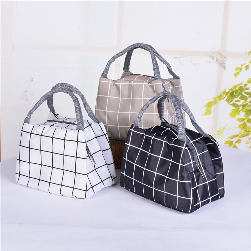 Factory Direct Sales Plaid Zipper Insulated Bag Portable Lunch Bag Waterproof Insulated Lunch Box Bag Ice Pack Hand Carry Heat Preservation Bag Factory Direct Sales Plaid Zipper Insulated Bag Portable Lunch Bag Waterproof Insulated Lunch Box Bag Ice Pack Hand Carry Heat Preservation Bag