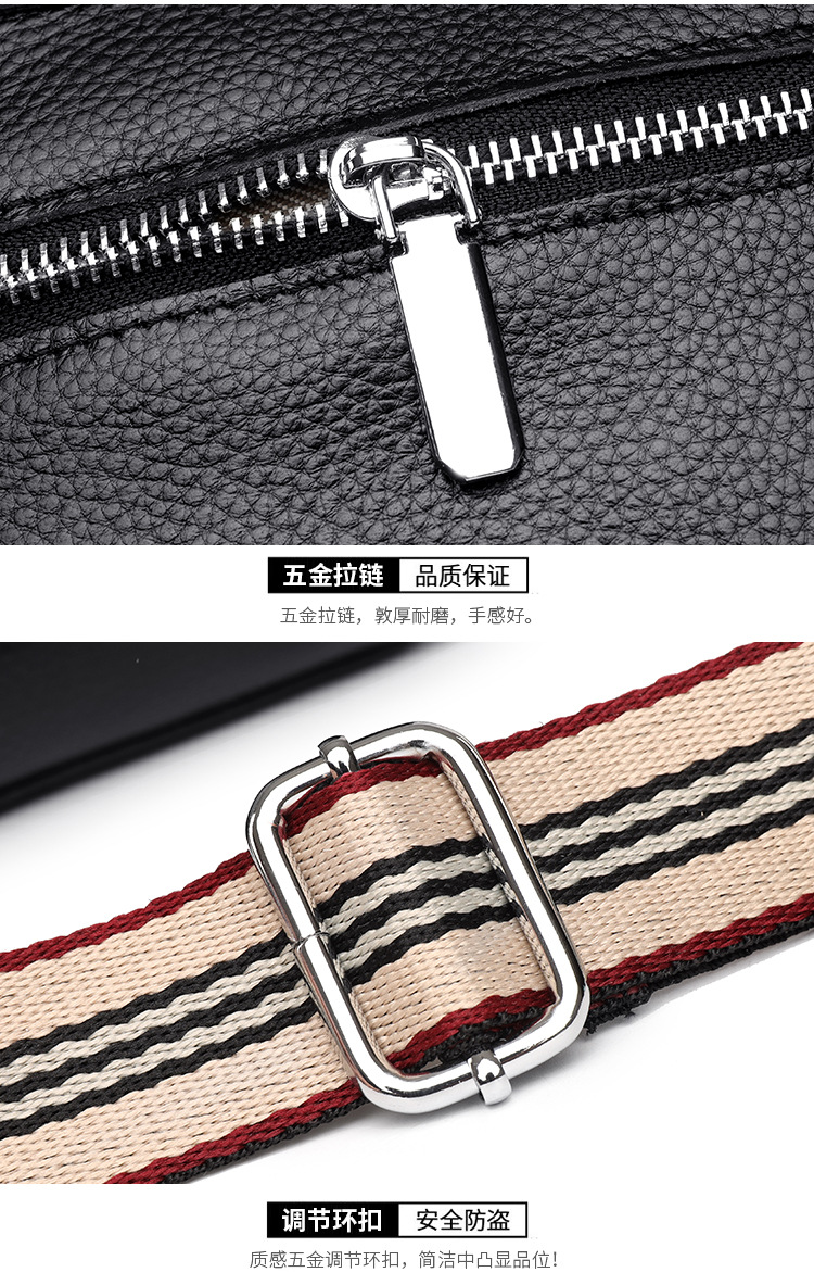 Cross-Border Genuine Leather Women's Bag Embroidery Thread Small Chanel-Style Bag Bucket Bag 2022 Trendy Fashion First Layer Leather One-Shoulder Messenger Bag