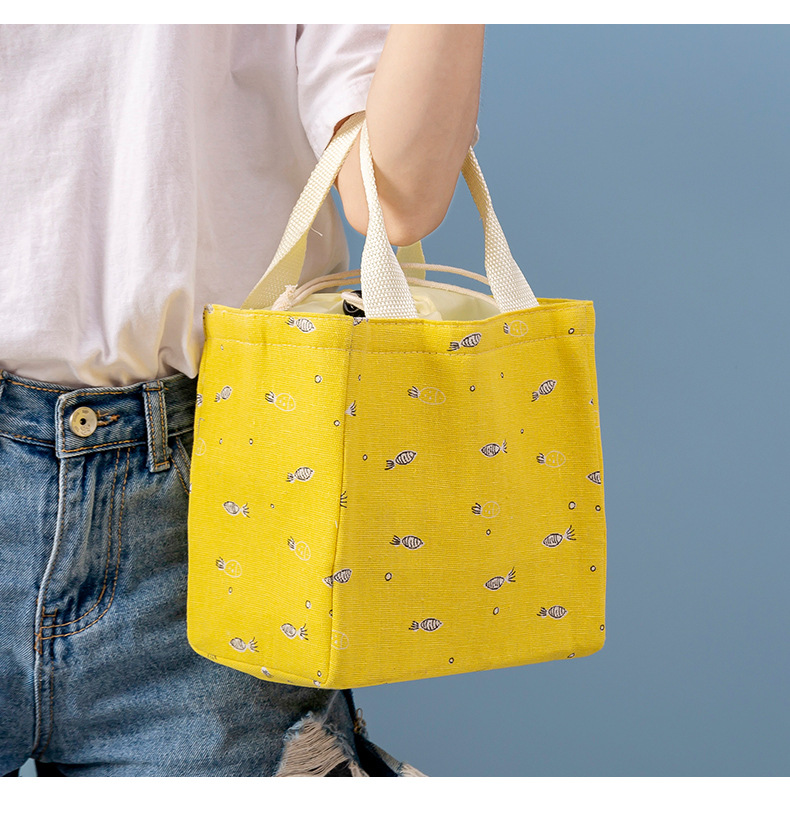 Korean Imitation Linen Drawstring Insulated Bag Thick Aluminum Foil Lunch Box Portable Men and Women Student Lunch Box Bag Korean Imitation Linen Drawstring Insulated Bag Thick Aluminum Foil Lunch Box Portable Men and Women Student Lunch Box Bag