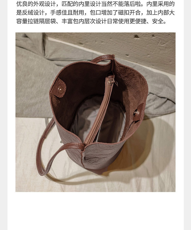 New Bucket Bag Pleated Messenger Bag Shopping Pu Women's Bag 2020 Korean Style Bag Women's Shoulder Bag
