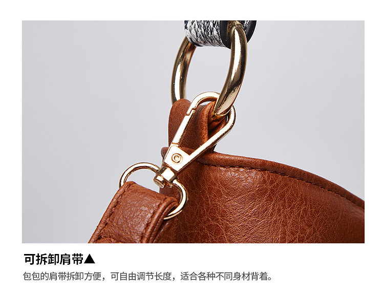 Foreign Trade 2021 Spring/Summer New Bucket Bag Snake Pattern Shoulder Bag Portable Big Bag European and American Fashion Women's Underarm Bag