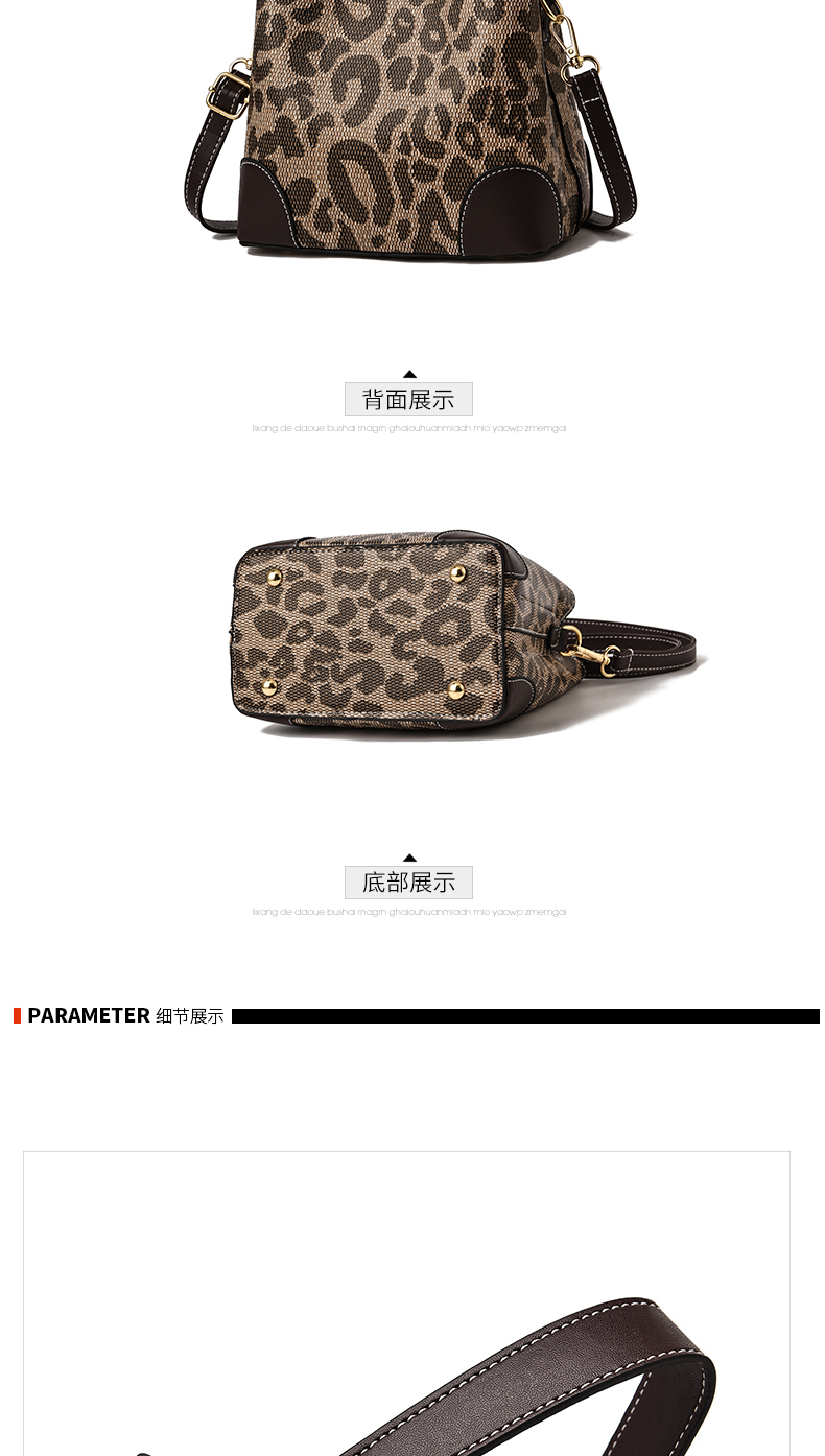 Live bucket bag female 2021 autumn fashion leopard handbag large capacity Korean version One Shoulder Messenger Bag tide