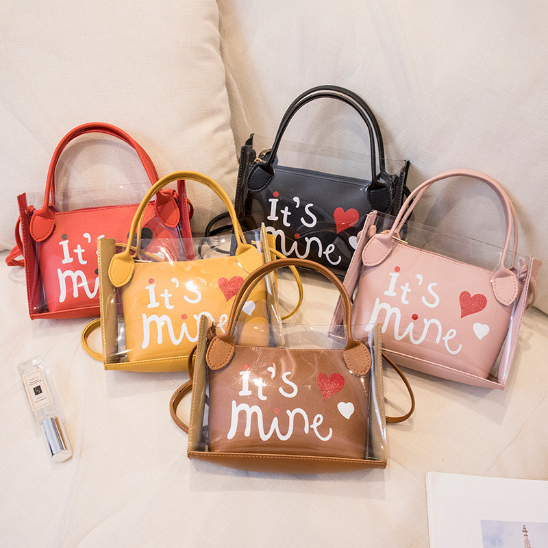 Women&#039;s Foreign Trade Bags 2021 Summer Autumn New Style Korean Style Trendy Printing Transparent Son Mother Bag Shoulder Crossbody Portable Bucket Bag