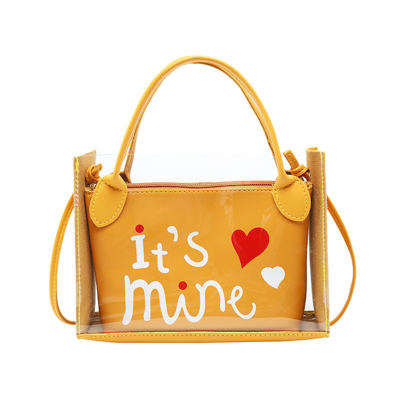 Women&#039;s Foreign Trade Bags 2021 Summer Autumn New Style Korean Style Trendy Printing Transparent Son Mother Bag Shoulder Crossbody Portable Bucket Bag