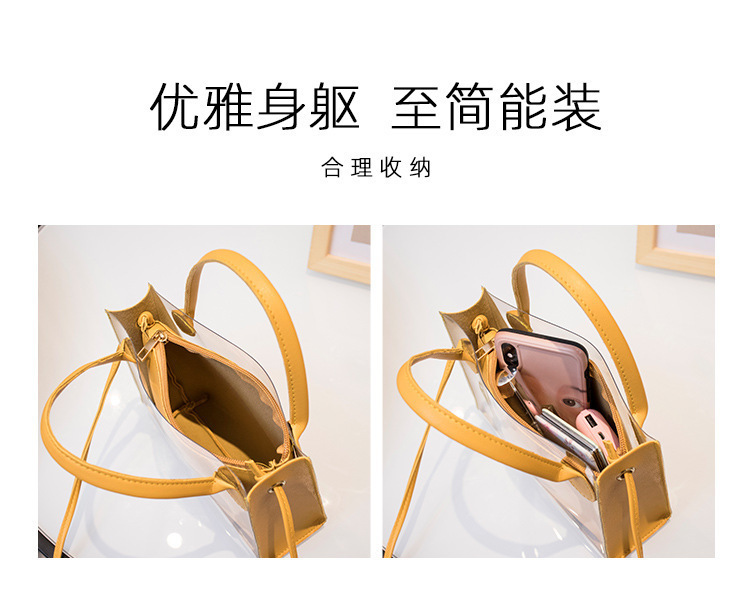 Women's Foreign Trade Bags 2021 Summer Autumn New Style Korean Style Trendy Printing Transparent Son Mother Bag Shoulder Crossbody Portable Bucket Bag Women's Foreign Trade Bags 2021 Summer Autumn New Style Korean Style Trendy Printing Transparent Son Mother Bag Shoulder Crossbody Portable Bucket Bag