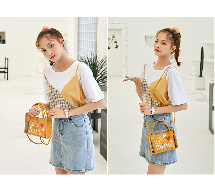 Women's Foreign Trade Bags 2021 Summer Autumn New Style Korean Style Trendy Printing Transparent Son Mother Bag Shoulder Crossbody Portable Bucket Bag Women's Foreign Trade Bags 2021 Summer Autumn New Style Korean Style Trendy Printing Transparent Son Mother Bag Shoulder Crossbody Portable Bucket Bag
