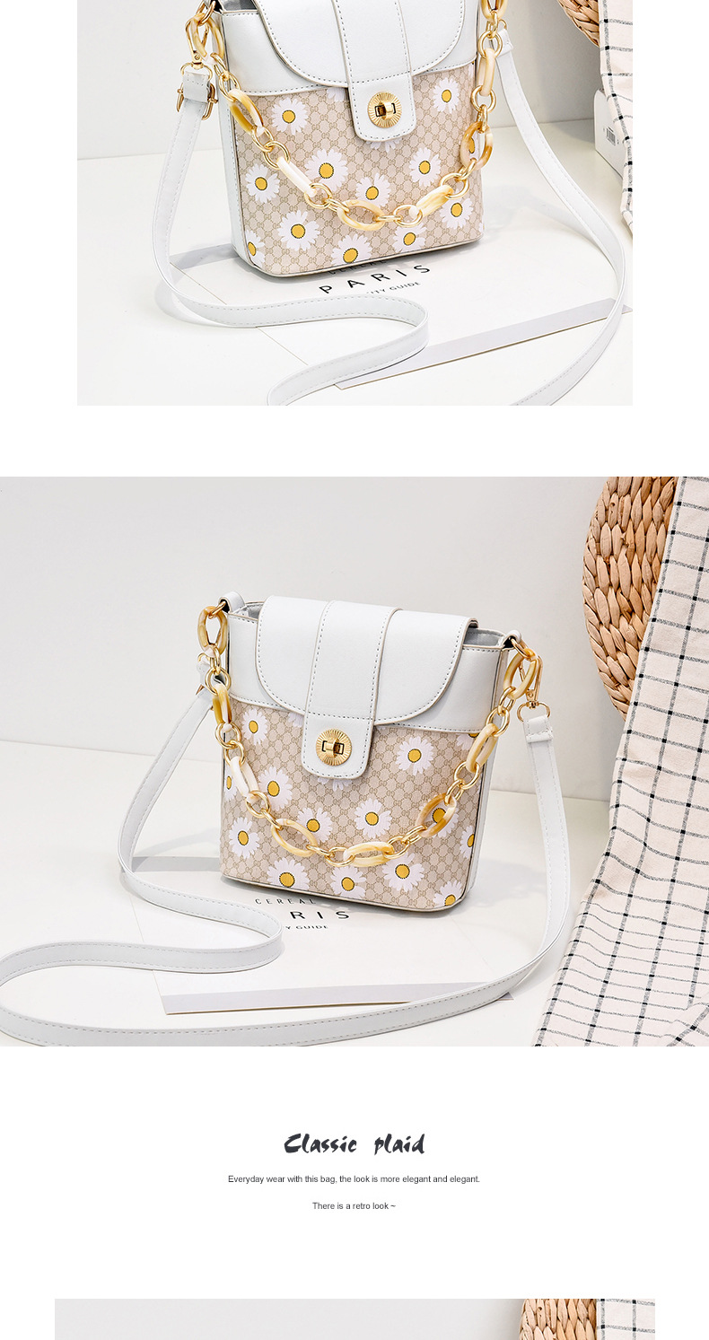 Daisy Ins Hot Net Red Solid Color Crossbody Bag Fashion Women's Handbag Bucket Bag Sweet Lady Style
