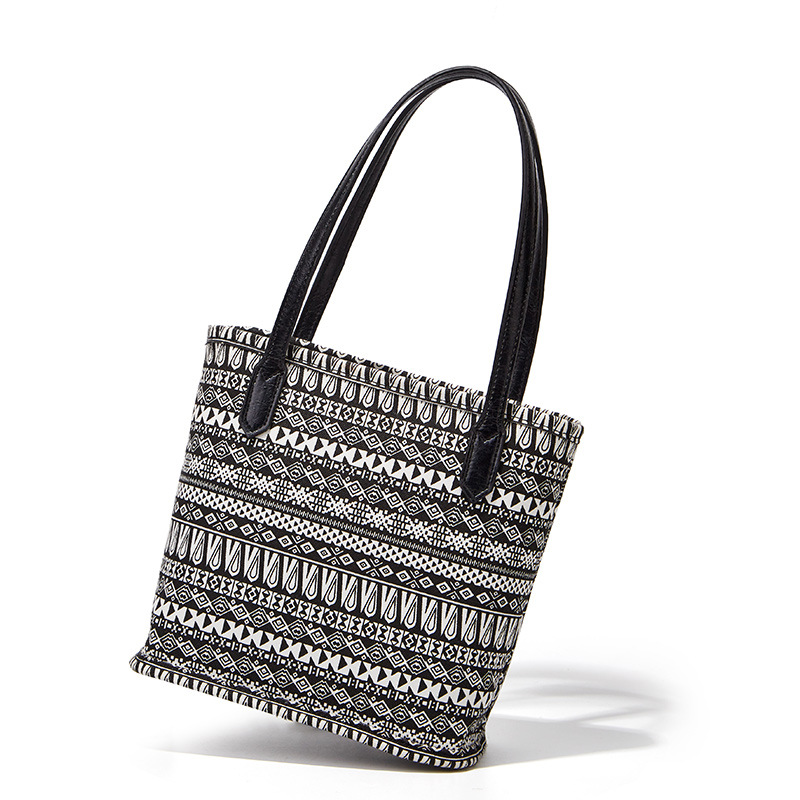 Vintage National Style Printed Canvas Bucket Bag 2020 Summer New Women&#039;s Shoulder Handbag Fashion Tote Bag