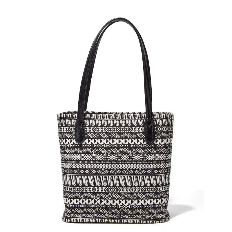 Vintage National Style Printed Canvas Bucket Bag 2020 Summer New Women&#039;s Shoulder Handbag Fashion Tote Bag
