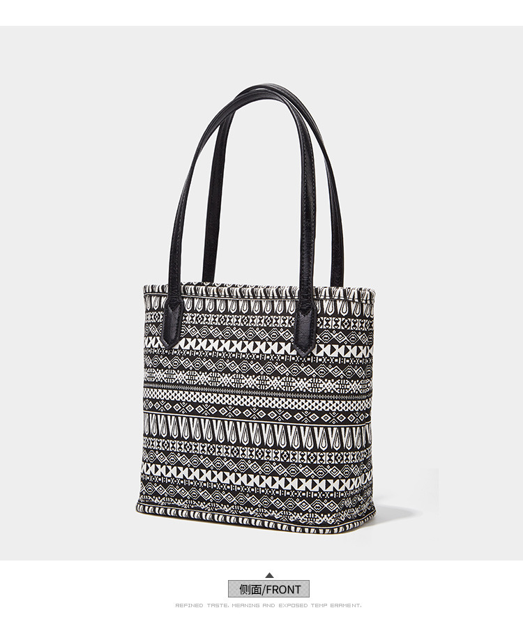 Vintage National Style Printed Canvas Bucket Bag 2020 Summer New Women's Shoulder Handbag Fashion Tote Bag