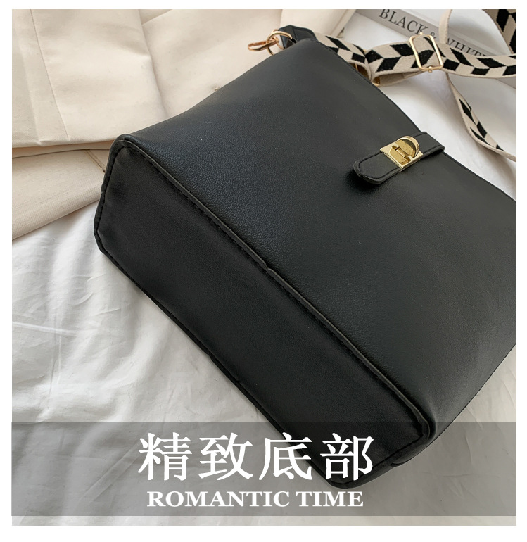 Vintage Bag Broadband Crossbody Bag Shoulder Western Style Bucket Bag