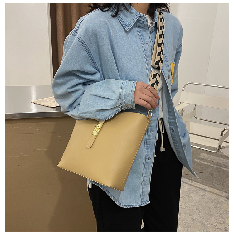Vintage Bag Broadband Crossbody Bag Shoulder Western Style Bucket Bag