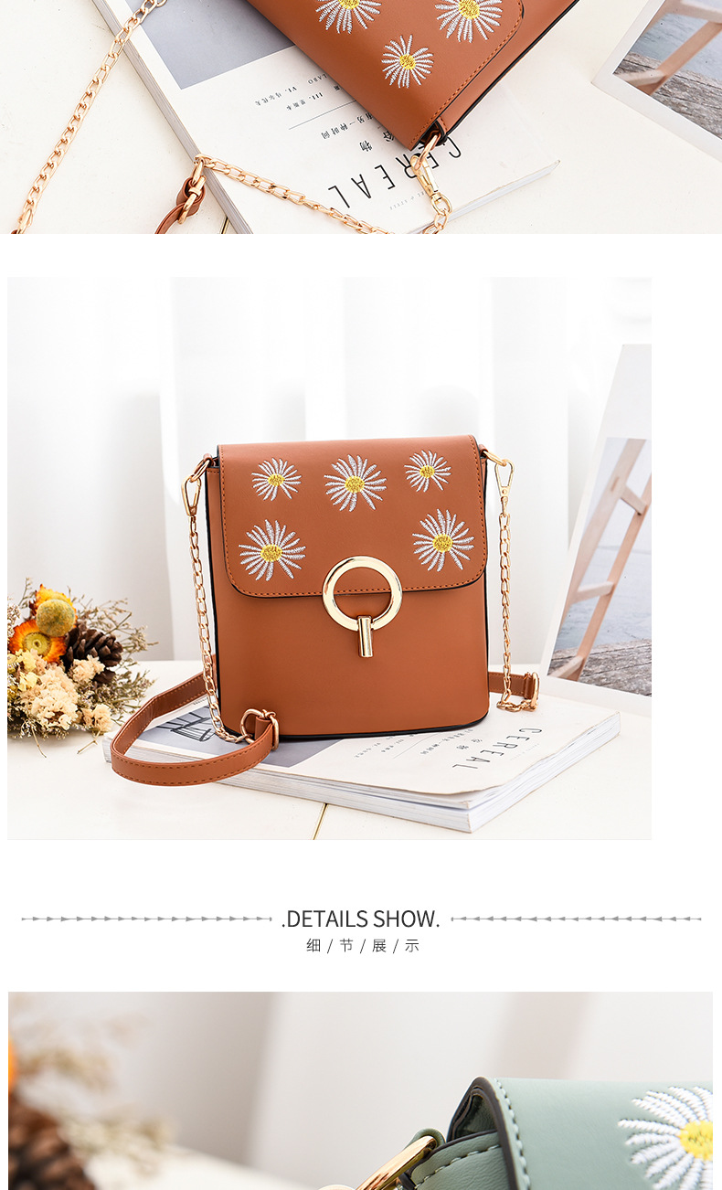 Simple little Daisy fresh and sweet student bag lady shoulder bag woman cross-body bucket bag vendor bag supply
