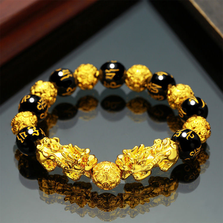 Obsidian Alluvial Gold Pi Xiu Bracelet Men's and Women's Bracelets Jewelry Buddha Beads Gold-Plated Ornament Men and Women Fashion Bracelet Wholesale Obsidian Alluvial Gold Pi Xiu Bracelet Men's and Women's Bracelets Jewelry Buddha Beads Gold-Plated Ornament Men and Women Fashion Bracelet Wholesale