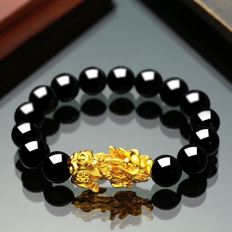 Obsidian Alluvial Gold Pi Xiu Bracelet Men's and Women's Bracelets Jewelry Buddha Beads Gold-Plated Ornament Men and Women Fashion Bracelet Wholesale Obsidian Alluvial Gold Pi Xiu Bracelet Men's and Women's Bracelets Jewelry Buddha Beads Gold-Plated Ornament Men and Women Fashion Bracelet Wholesale
